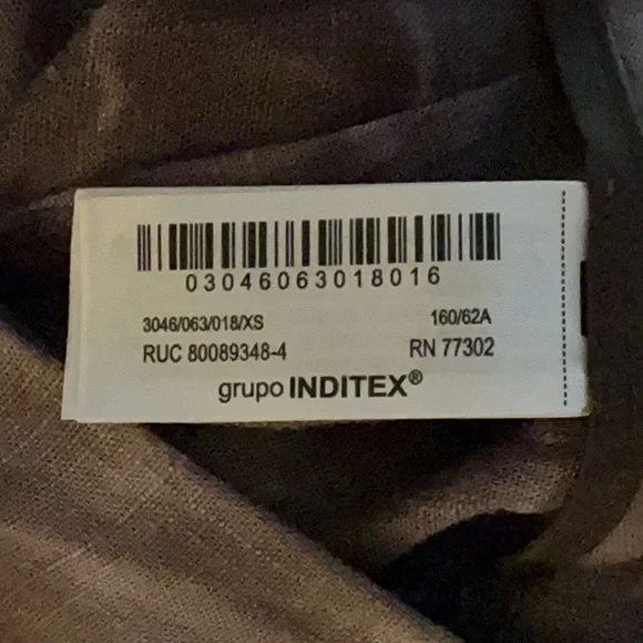 ZARA Tie dye Wide Leg Wrap Front Brown Linen Pants in Sz XS - Picture 9 of 9